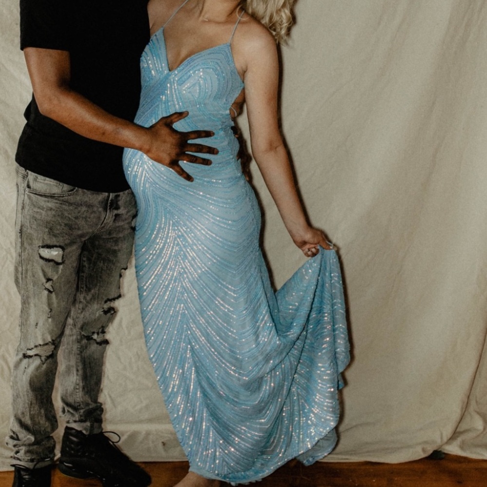 Blue Sequin Mermaid Dress